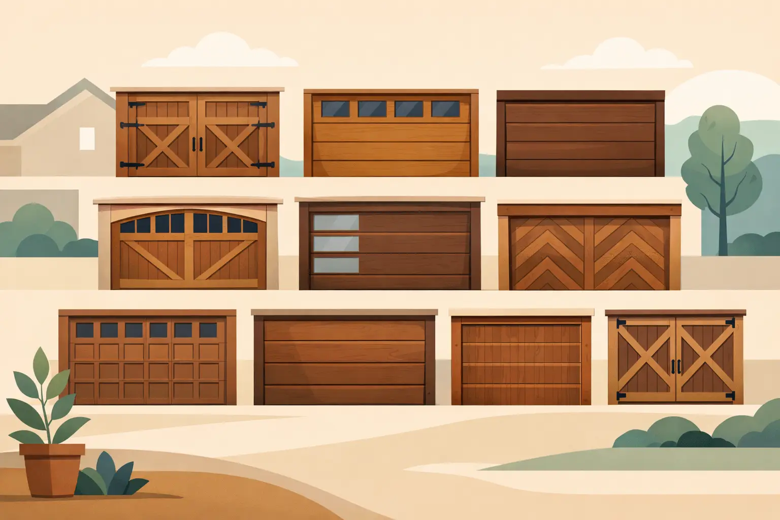 10 Wood Garage Door Design Ideas