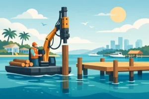 Dock Piling Installation for South Florida Docks