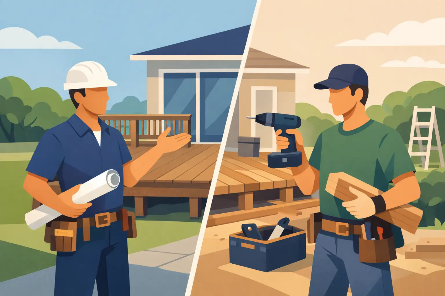 Deck Contractor vs Handyman for Your Project